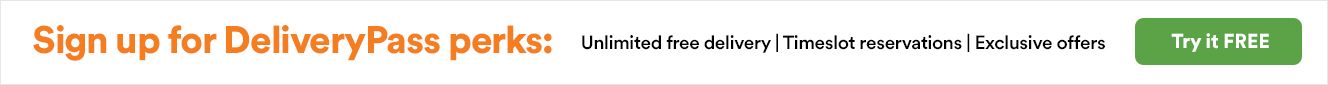 Sign up for delivery pass perks for the unlimited delivery, Timeslot reservations, and exclusive offers. Try it free.