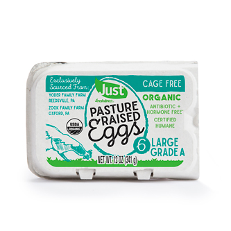 Just FreshDirect Organic Cage-Free Pasture-Raised Grade A Large Eggs