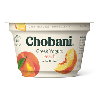 Chobani Non-Fat Greek Yogurt, Peach on the Bottom