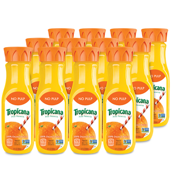 Tropicana Pure Premium Orange Juice, No Pulp, Plastic Bottles