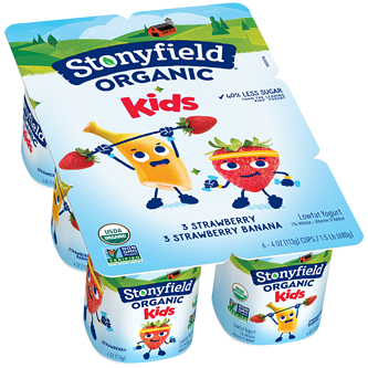 Stonyfield Organic Kids Lowfat Yogurt Cups, Strawberry and Strawberry Banana