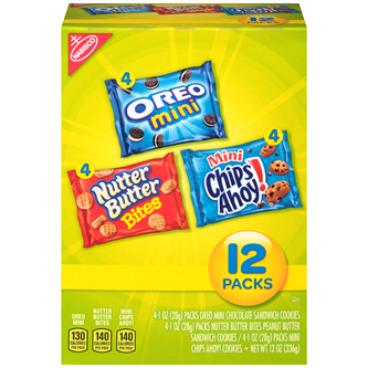 Nabisco Mini Cookie Variety Pack (Mini Chips Ahoy!, Nutter Butter Bites, Mini Oreo)