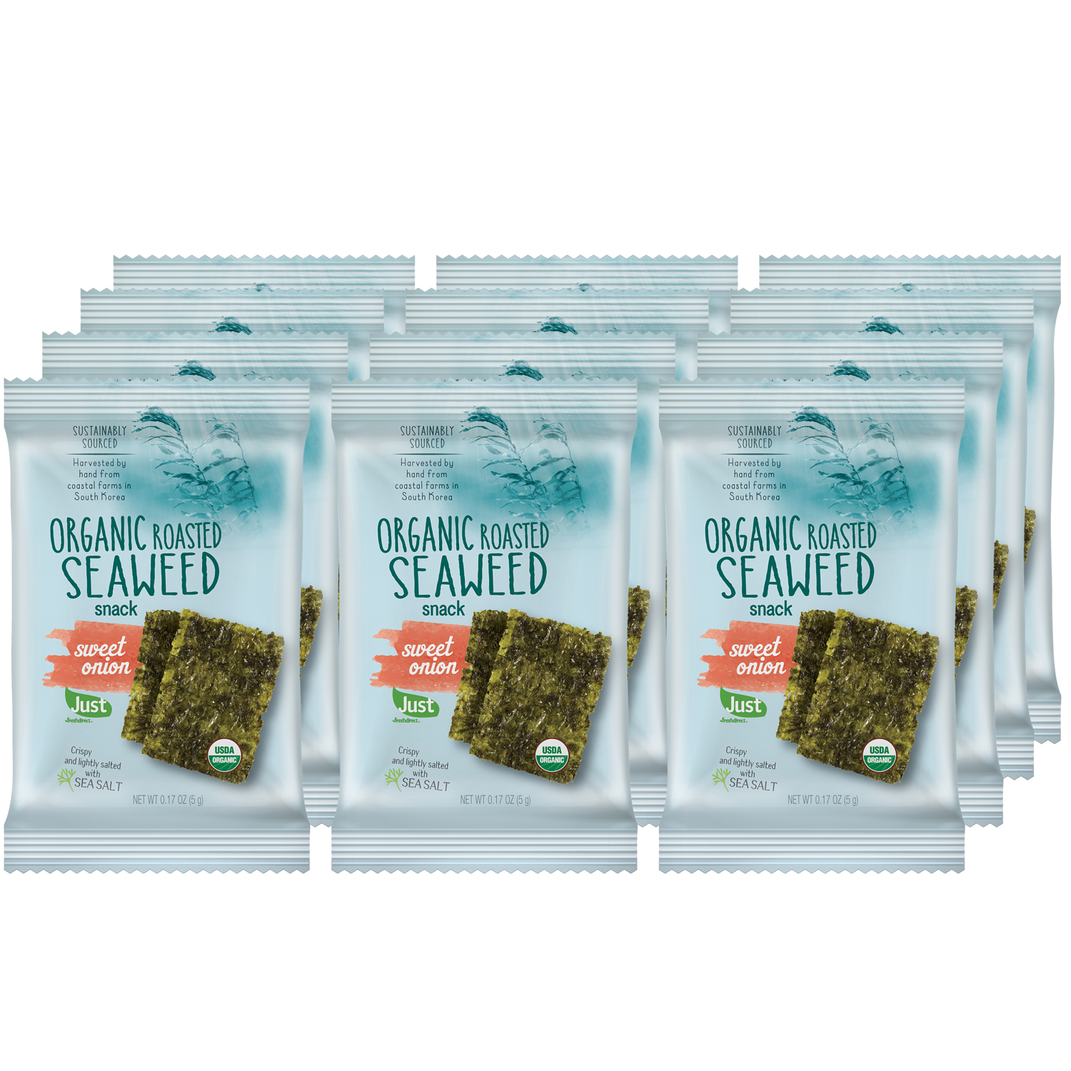 Just FreshDirect Organic Roasted Seaweed Snack, Sweet Onion