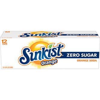 Sunkist Zero Sugar Orange Soda, Cans