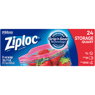 Ziploc Seal Top Quart Storage Bags 
