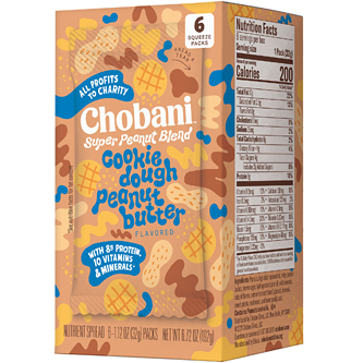 Chobani Super Peanut Butter Blend Squeeze Packs, Cookie Dough
