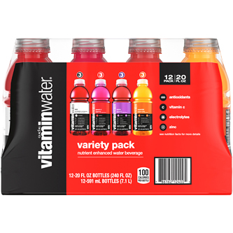 vitaminwater nutrient enhanced water beverage variety pack, Plastic Bottles