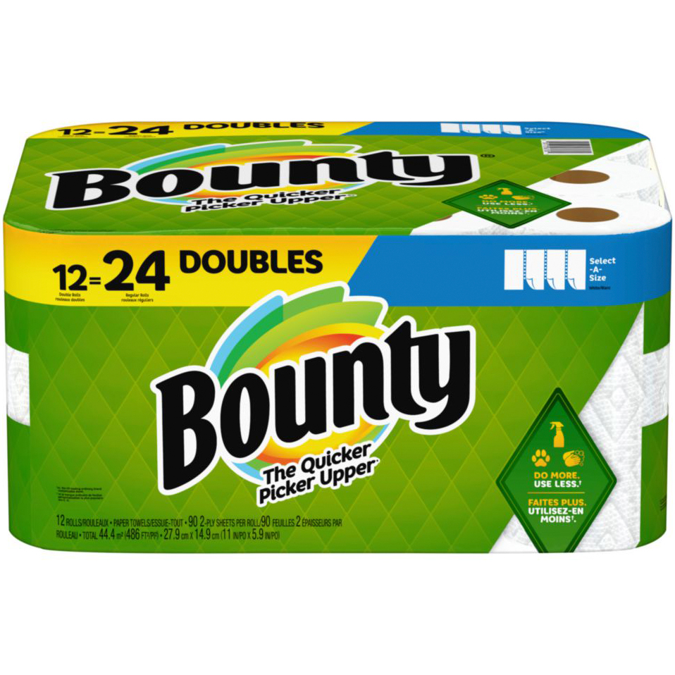 Bounty 2-Ply Doubles Paper Towels, Select-a-Size