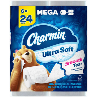 Charmin Ultra Soft 2-Ply Bathroom Tissue, Mega Rolls