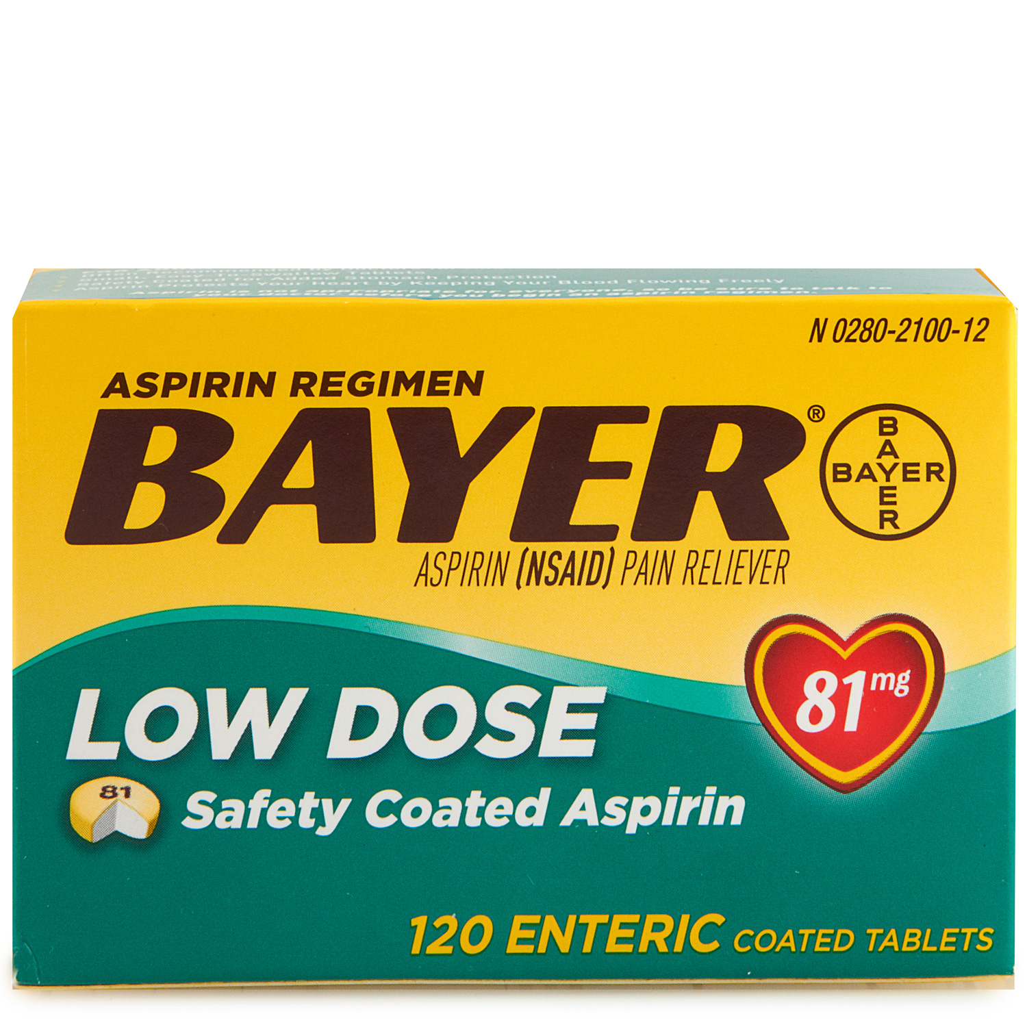 Bayer Aspirin (NSAID) Pain Reliever Tablets, Low Dose, 81mg