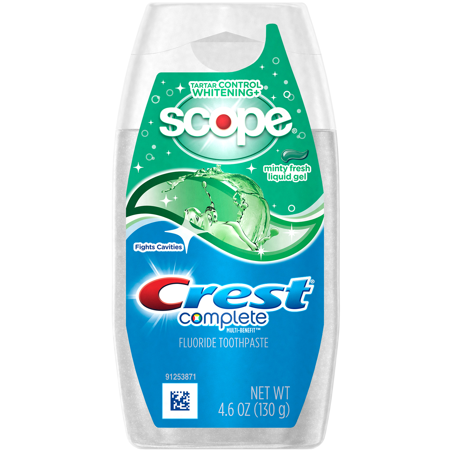 Crest Complete Multi-Benefit Whitening Scope Liquid Gel Toothpaste, Minty Fresh