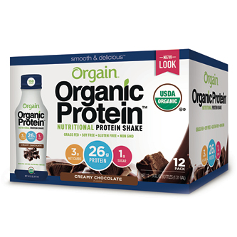 Orgain Organic Nutritional 26g Protein Shake, Creamy Chocolate Fudge, Cartons