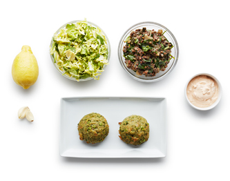 FreshDirect Salmon Cakes with Lentils & Brussels Sprouts, image 2 of 2 slides