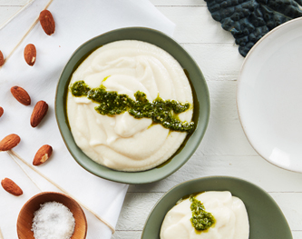 FreshDirect Cauliflower Puree with Kale Pesto