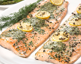 FreshDirect Farm-Raised Lemon-Dill Salmon, Whole 
