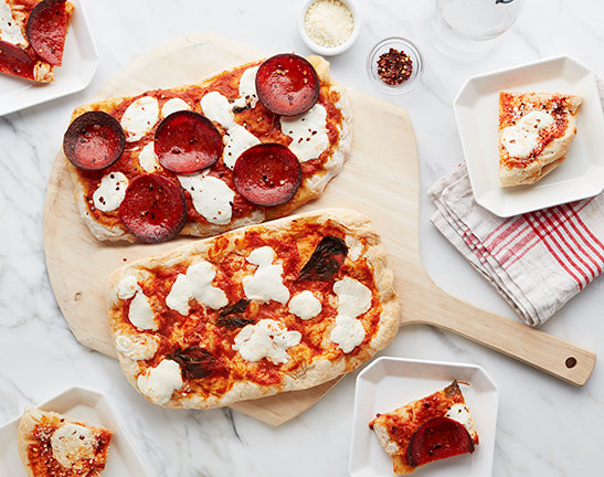 FreshDirect Margherita Pizza with Pepperoni, Fresh Mozzarella & San Marzano Tomato Sauce
