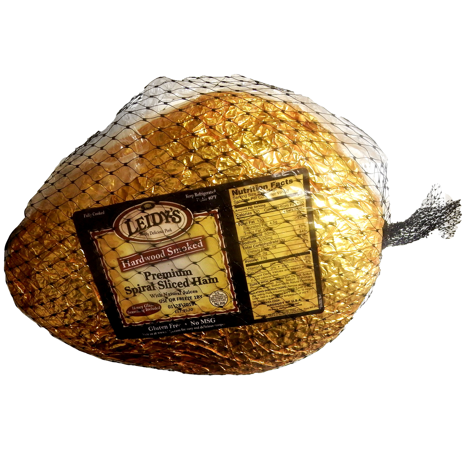 Leidy's Bone-In Half Spiral Smoked Ham with Honey Glaze Packet