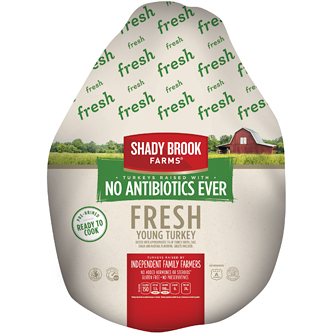 Shady Brook Farms Whole Turkey, Raised w/o Antibiotics, Fresh