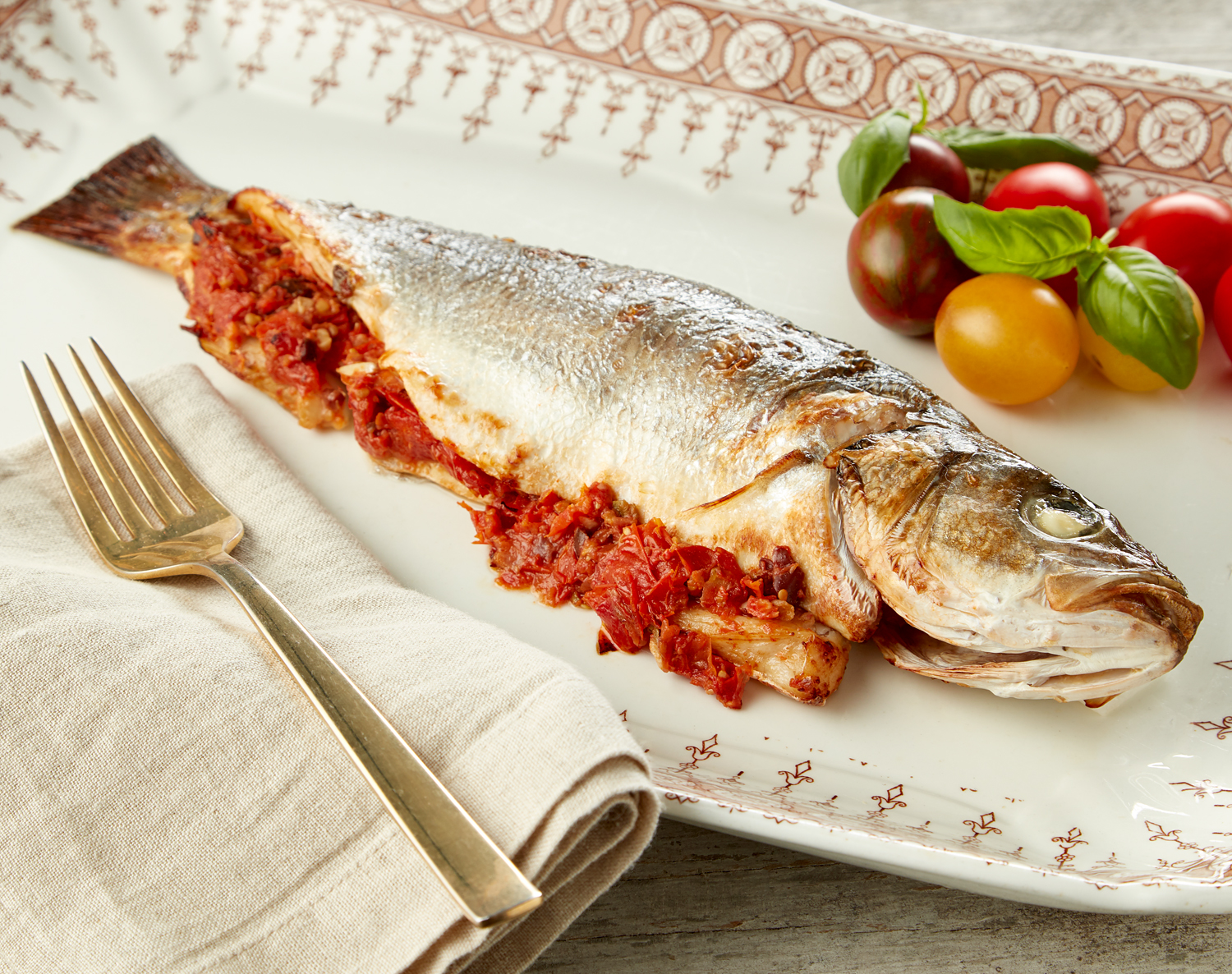 Mediterranean Stuffed Branzino, image 1 of 2 slides